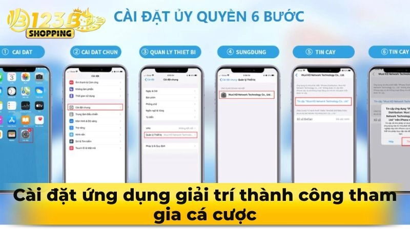 Cài đặt ứng dụng giải trí thành công tham gia cá cược